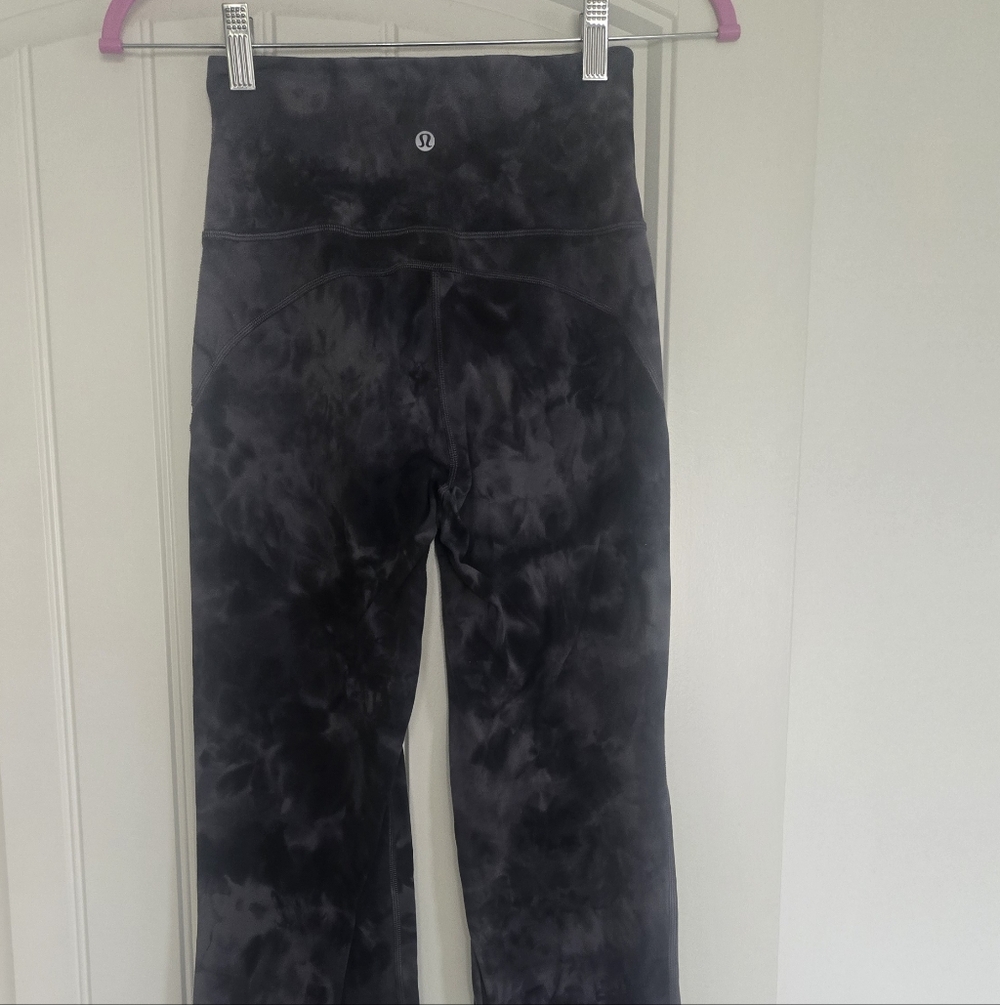 Lululemon High-Rise Tie-Dye wide leg Leggings - Black/Grey